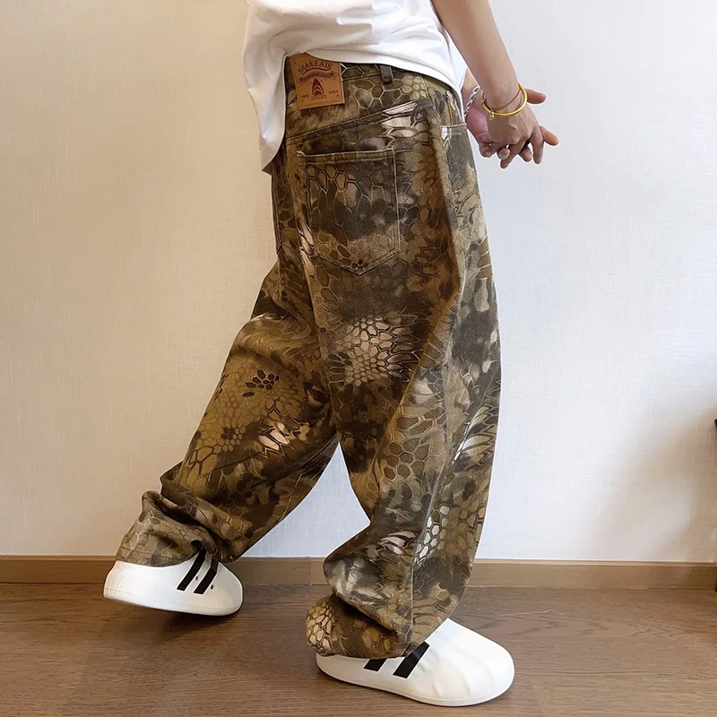 New Men Chic Snake Print Stree - Streetwear Brand Popular ulasan dan harga